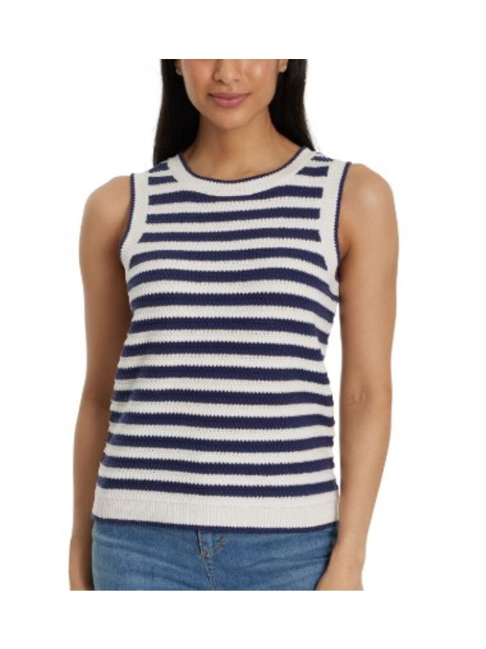 Nine West Crochet Tank Top NWT Nautical Summer Beach Casual SZ Large